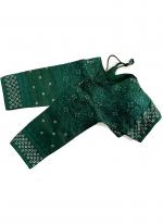 Milan Silk Bottle Green Traditional Wear Embroidery Work Blouse